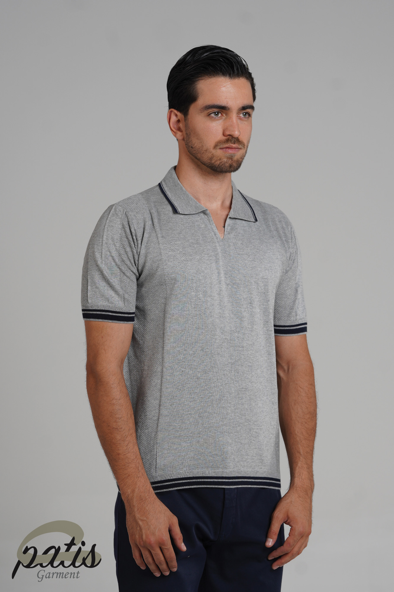 پولوشرت یقه باز دورنگ