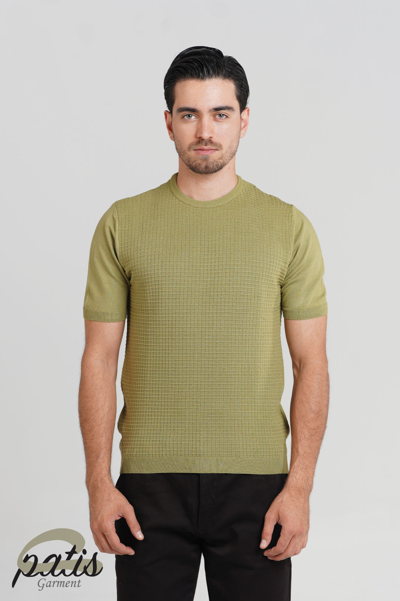 تیشرت یقه کشباف